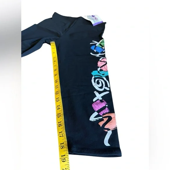 NWT VTG JACQUES MORET Black Capri Graffiti-Print Leggings 80s 90s Y2K High-Rise - Picture 5 of 8